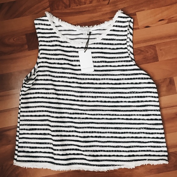 Tops - NWT Black & White Knit Striped Tank Top